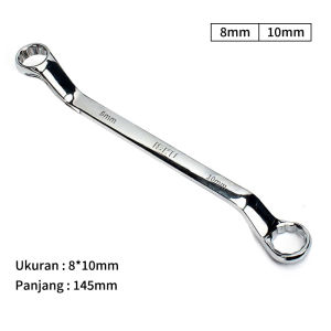 ISKU Kunci ring pas 8x10 10x12 12x14 13x15 14 x17 16x18 17x19 19x21 22x24 dan 24x27 mm cermin torx ganda terbuat dari baja chromium vanadium / spanner wrench tahan korosi dan anti-selip