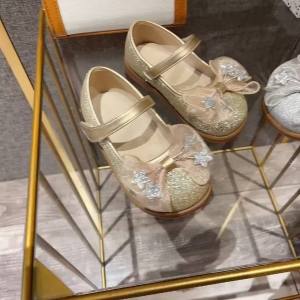 Princess shoes for girls 2024 Autumn New Childrens Single-Layer Shoes Baby Girl Crystal Leather Shoes Mary Jane Shoes