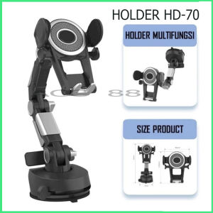 Holder hp mobil 4 in 1 HD 70 Dudukan handphone universal original untuk pemasangan di dashboard kaca meja lemari bisa potrait