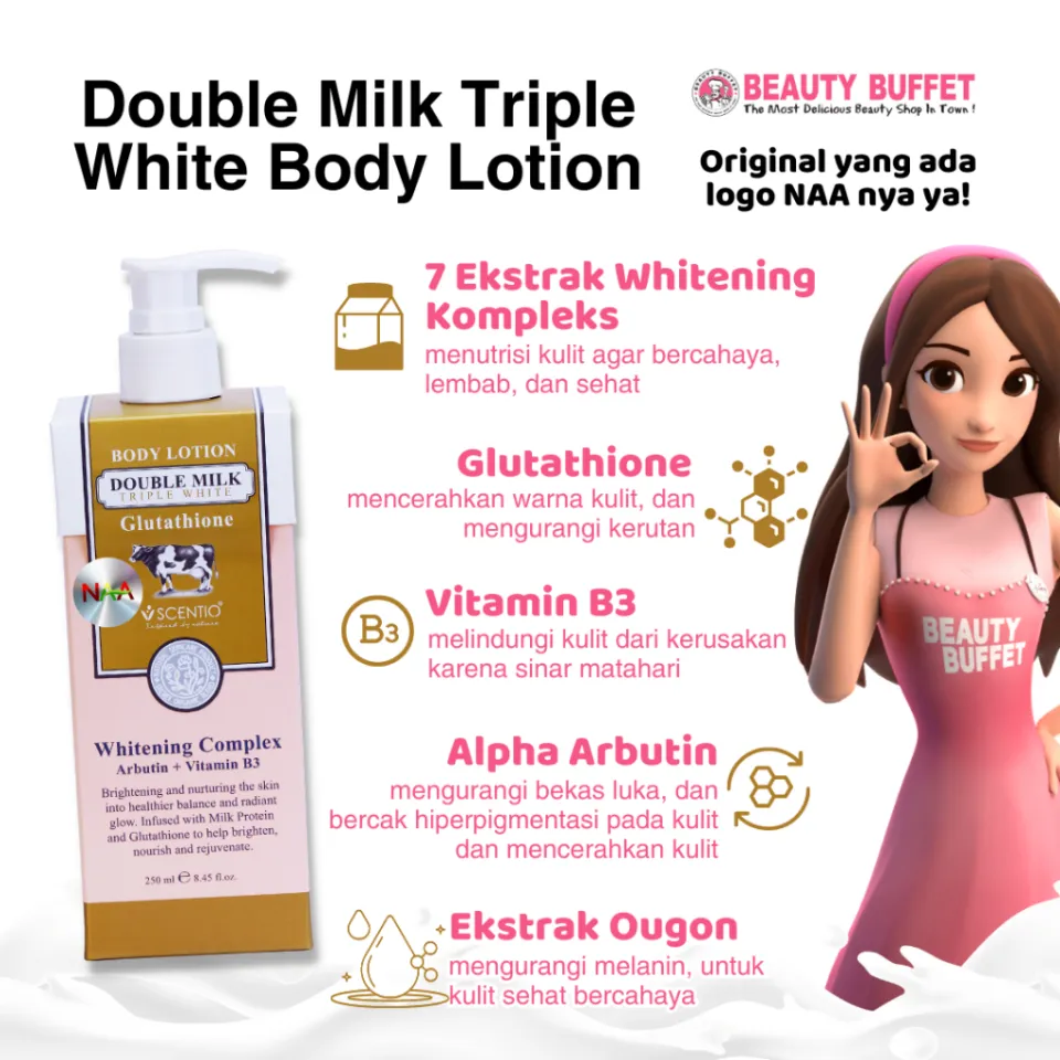 double milk triple white glutathione body lotion Beauty SB9 250ml Double Milk Triple