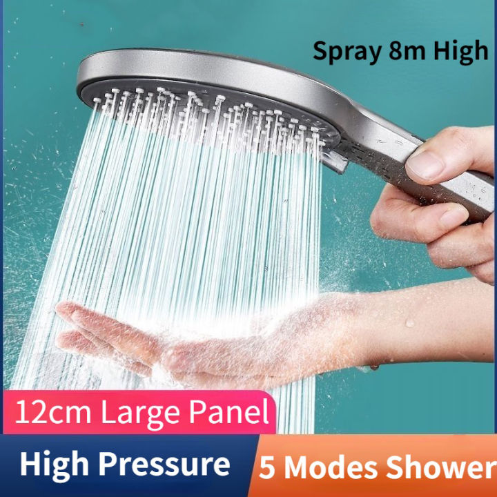 Shower Head 5 Modes Adjustable Large Panel High Pressure Water Saving ...