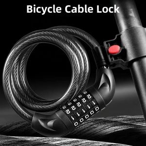1.1M Bike Lock Cable with Mount Heavy Duty Anti-Theft Bicycle Lock Thickened Alloy Steel Wire PVC Coated Waterproof Security Lock for Outdoor Use