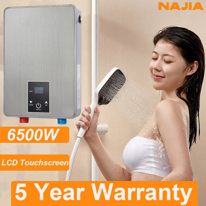 [24hours Ship] Najia Water Heater Shower 6500w Electric Lcd Touchscreen 