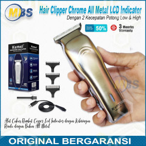 Mesin Cukur Rambut All Metal Kemei KM 9310 Pemangkas Rambut Turbo Dengan 2 Kecepatan Potong USB Rechargeable Cas