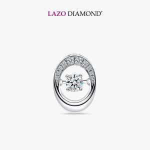 LAZO DIAMOND Twisted Oval Dancing Diamond Pendant in 750/18K White Gold