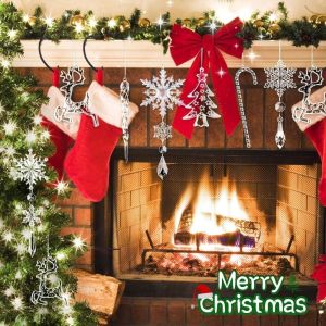 CYI47 18/28 Pcs Teardrop Shape Christmas Tree Decor Clear Acrylic Sparkling Christmas Hanging Sweet Suspended Decorations Icicle Decorations Pendant Christmas Trees