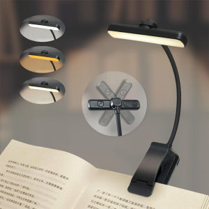 Eye Caring Clip On Book Light USB Rechargeable LED Reading Lamp 3 Color Temperatures Stepless Dimming 315 Degree Rotatable Head Portable Kids Study Desk Bed Book