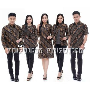 BATIK COUPLE SANIA RUFFLE MOTIF LIRIS SOGAN SIZE M L XL XXL 4L 5L 6L // ATASAN BATIK JUMBO BLOUSE TUNIK