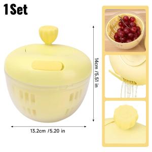 2in1 Salad Spinner Vegetable Dryer Bowl Storage Contaner Large Capacity Handheld Vegetable Washer Dryer Drain Basket Kitchen Food Strainer Basket Tool
