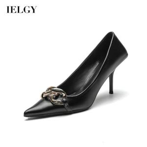 IELGY Metal Chain Pointed Professional High Heels