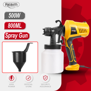 【PRAKTIS & CEPAT】REAIM Spray Gun Elektrik 800ML - Mesin Semprot Cat Portable Tanpa Kompresor & Selang Bisa untuk Cat Air & Minyak