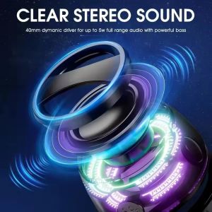 Beiziye Portable Magnetic Bluetooth Speaker Wireless Mini Travel Stereo Speaker with RGB Color Light