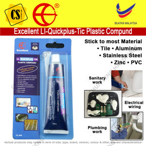 Excellent Li Quickplus Tic Plastic Compound Kompoun Plastik 75g Excellent Adhesive Sealant for Tile Zinc Aluminum PVC Stainless Steel