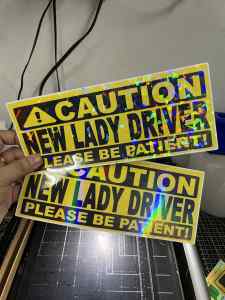 NEW LADY DRIVER PREMIUM QUALITY STICKER BUY 1 TAKE 1 (waterproof scratch proof non faded)
