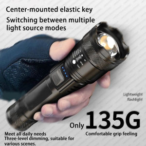 Super Bright Zoom LED Flashlight Rechargeable Waterproof Outdoor Lightweight Portable Flashlight