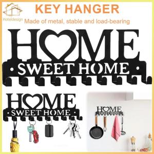 Wall Mounted Key Holder with 10 Hooks No Drill Key Hanger Heavy Duty Key Organizer Rack for Hallway Doorway Entryway