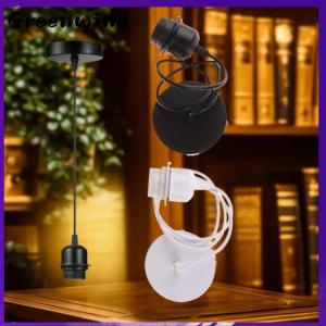 【Greenwind】 1 Set Nordic Half Teeth Lampshade Base Vintage E27 Hanging Lamp Holders With 0.8 1 1.2 1.5M Cable Ceiling Lamp Holder Socket