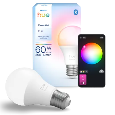 Philips Hue Essential Smart LED E27/ GU10 White and Color Ambiance 2200K-6500K Dimmable Works with Alexa Google Assistant and Apple Home