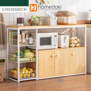 Homedoki Rak Microwave / Rak Penyimpanan Serbaguna / Rak Dapur Microwave Kamar / Rak Perlengkapan Dapur / lemari dapur