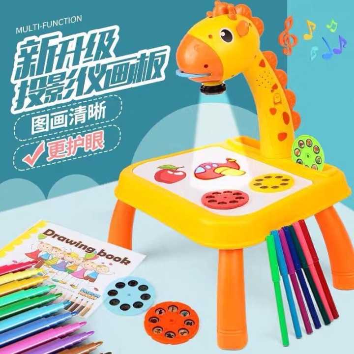 MAINAN ANAK Meja Jerapah Menggambar Dengan Proyeksi Gambar Berwarna ...