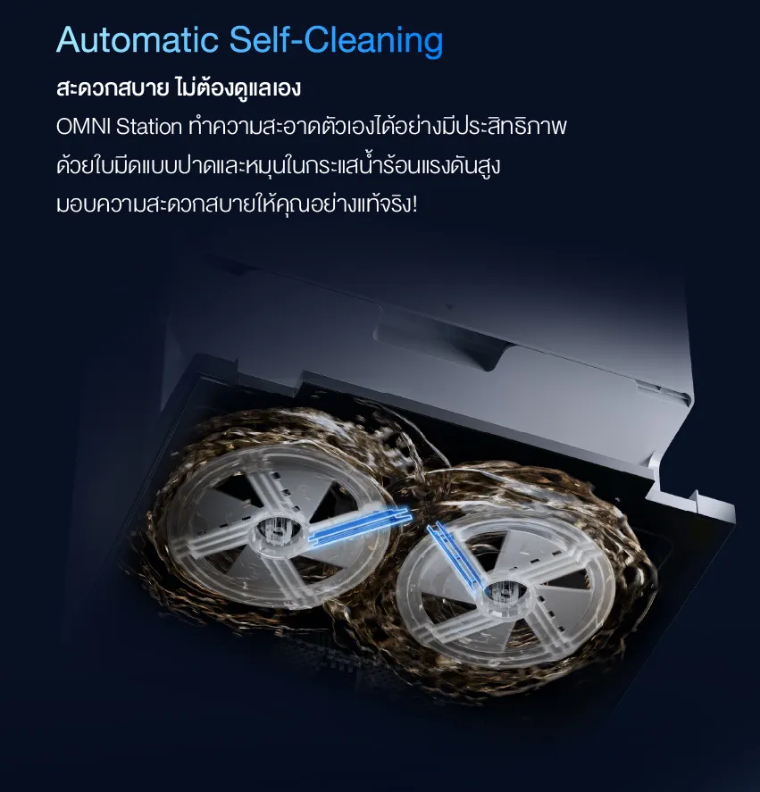 ECOVACS DEEBOT T50 PRO OMNI Series หุ่นยนต์ดูดฝุ่น ถูพื้น อัจฉริยะ + แท่นชาร์จอัจฉริยะ All-In-One บางพิเศษ