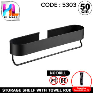 HL MALL (30cm/40cm/50cm) Black Oxide Wall Rack Shelf for Bathroom Kitchen Accessories (code:5303/CW006-6/CW006-7/5302)