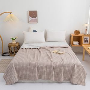 Summer Thin 3-layer Gauze Blankets 100% Cotton Soft Nap Air Conditioning Blanket Queen Size King Sofa Throws Bedspread