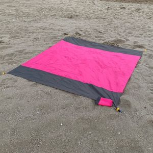 NVIEN1 สีดำสีดำ สีฟ้าสีฟ้า น้ำหนักเบามาก ที่นอนพกพาแบบมีกระเป๋า ผ้าใบกันน้ำแผ่นพื้น อุปกรณ์ตั้งแคมป์ แผ่นพื้นกันน้ำ เสื่อตั้งแคมป์กลางแจ้ง เบาะรองนั่ง เสื่อตั้งแคมป์พับได้ เสื่อชายหาดกันน้ำ ผ้าห่มป้องกันทราย แผ่นปิกนิกกลางแจ้ง