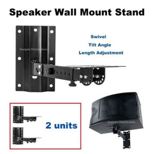 1 pair (2 units) 6-15inch Universal Speaker Wall Mount Mounted Bracket Stand Hanger with Tray 3029.1
