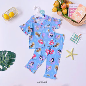 EST20A27  CUTE FLORAL RUFFLE DESIGN POLO SHIRT PAJAMA TERNO FOR GIRL  JAPANESE COTTON 1-5YO