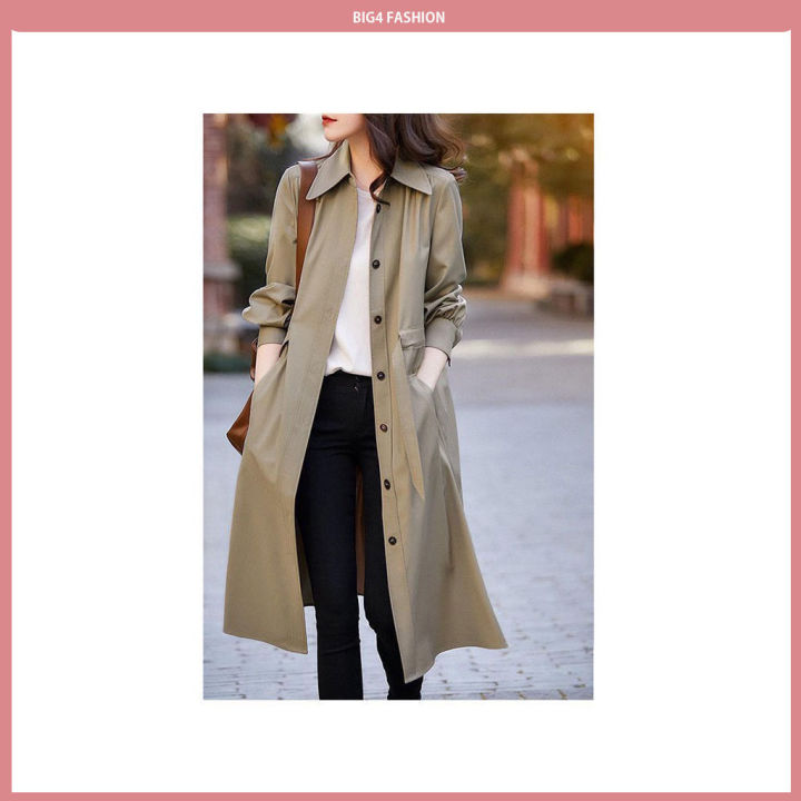 Pakaian outer jaket panjang Musim Dingin Wanita Korea England