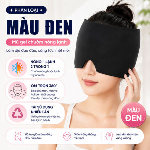 Mũ Chườm Gel Nóng Lạnh EMA - Gel Truyền Nhiệt Nhanh Ôm 360 Độ Giảm Đau Đầu Thư Giãn Ngủ Ngon