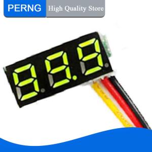 [PERNG] Tehe เครื่องวัดแรงดันไฟฟ้ากระแสตรง0.28นิ้วระบบดิจิทัลขนาดเล็กเป็นพิเศษจอแสดงผลดิจิตอลแบบ LED ปรับได้จอแสดงผลดิจิตอลแบบสามสาย DC0-100V โวลต์มิเตอร์แบตเตอรี่