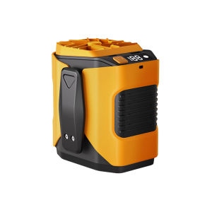 Portable Turbo Waist Clip Fan 100 Speeds Powerful 13500RPM 24H Cooling LED Display Flashlight Rechargeable Wearable Belt Body Shirt Fan for Camping Outdoor Jobsite (Orange)