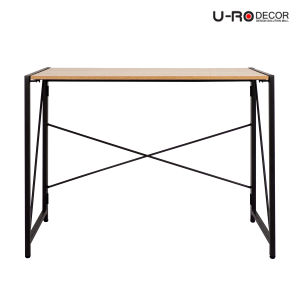 U-RO DECOR โต๊ะพับอเนกประสงค์ รุ่น BRAVE (เบรฟ) สีโอ๊ค โต๊ะพับเก็บได้ โต๊ะทำงาน ขนาดโต๊ะ W 100 x D 50 x H 75 cm Folding Table