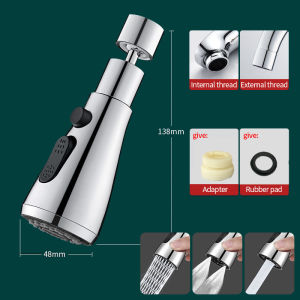 Kitchen Sink Tap Extension Retractable Spray Head Faucet Nozzle Water Saving Swivel Pemanjang Keran