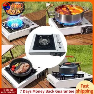【Outdoor】Portable Gas Stove Adjustable Butane Camping Stove Single-Burner Butane Stove Cassette Stove for Camping & Tailgating