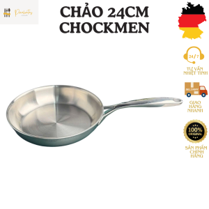 Chảo cạn inox CHOCKMEN 24 cm chảo inox bếp từ CHOCKMEN chảo inox chống dính tự thân chảo CHOCKMEN