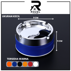 ROZEL Asbak Putar Tutup / Asbak Portable Rotation Enclosed / Asbak Rokok Stainless Steel Tebal