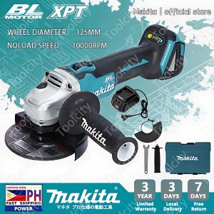 Makita Cordless Angle Grinder 125mm Brushless Efficient Wood Cutting Polishing Power Tool With 2 Battery Original Japan