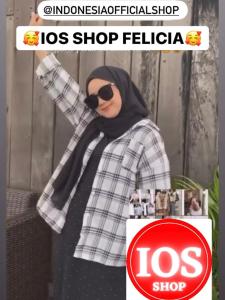 IOS SHOP FELICIA KEMEJA  WANITA ATASAN LENGAN PANJANG KOREAN KANTOR MUSLIM HIJAB RAMADHAN