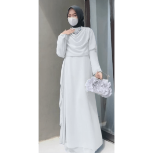 SABRINA FASHION-Sanum Dress Kondangan Wanita Remaja Dewasa Muslimah Kekinian Elegan Anggun Imut Ceruty Babydoll Full Furing Terbaru