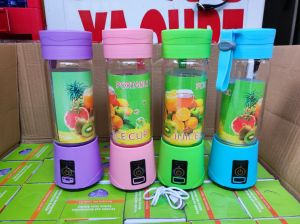 Máy Xoay Sinh Tố Mini Cầm Tay 6 lưỡi cốc thủy tinh Pin sạc