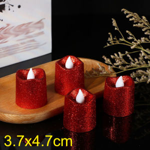 1/3Pcs LED Candle Lights Battery Powered Romantic Tealight Wave Shape Flameless Glitter Candle Lights Xmas Wedding Party Decoration