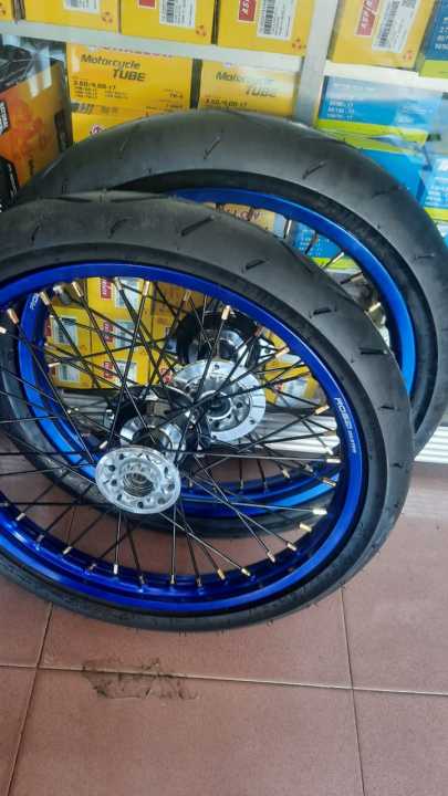 BAN SET HEREX PNP KAWASAKI KLX WHEELSET BAN CACING KLX VELG SET MODEL ...