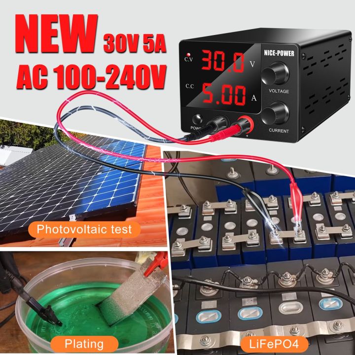Newest 30V5A Mini DC Power Supply Battery Charging 030V Adjustable Lab