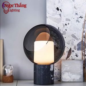 Đèn bàn chao thuỷ tinh thân đá trang trí phòng khách phòng ngủ Led Vàng DB06 Ngọc Thắng