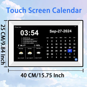 15.6นิ้ว WIFI Digtial ปฏิทิน Touch Screen Planner เดสก์ท็อปปฏิทินดิจิตอลสภาพอากาศยาเตือนเวลาภาวะสมองเสื่อม Alzheimers