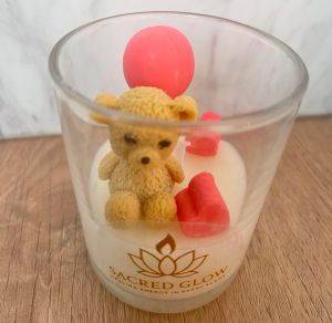 Scented candle Soy wax Birthday candle Teddy bear and balloon candle