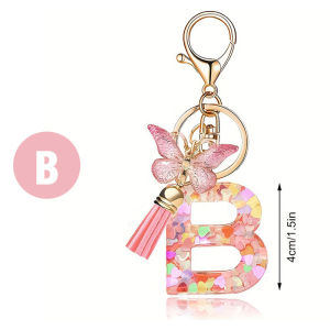 Key Decoration Jewelry Key Jewelry Layered Visual Attraction Butterfly Pink Adults Party Butterfly Tassels